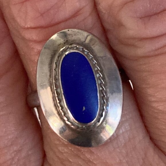 Lapis lazuli ring in sterling silver from Bali - Picture 1 of 5